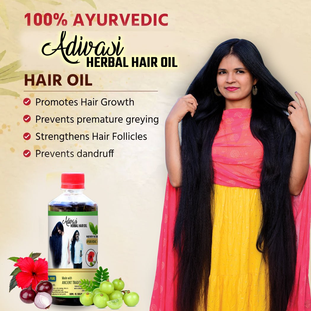 Original Adivasi Herbal Hair Oil - With Miracle Results & Pure Organic - Adivasi Original Hair Oil