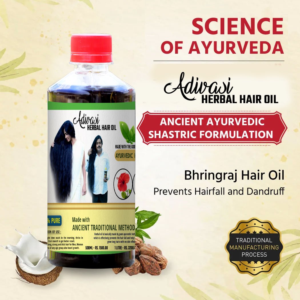 Original Adivasi Herbal Hair Oil - With Miracle Results & Pure Organic - Adivasi Original Hair Oil