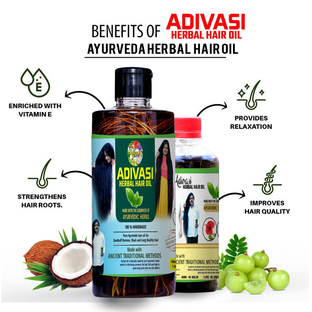 Original Adivasi Herbal Hair Oil - With Miracle Results & Pure Organic - Adivasi Original Hair Oil