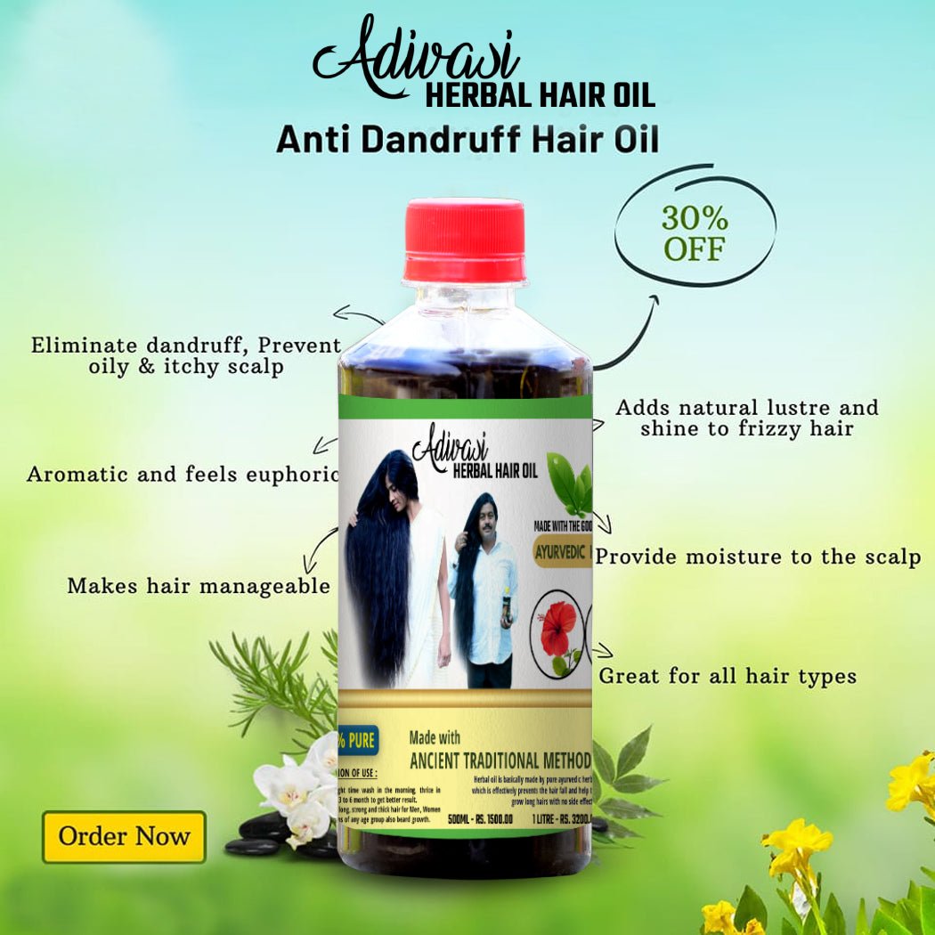 Original Adivasi Herbal Hair Oil - With Miracle Results & Pure Organic - Adivasi Original Hair Oil