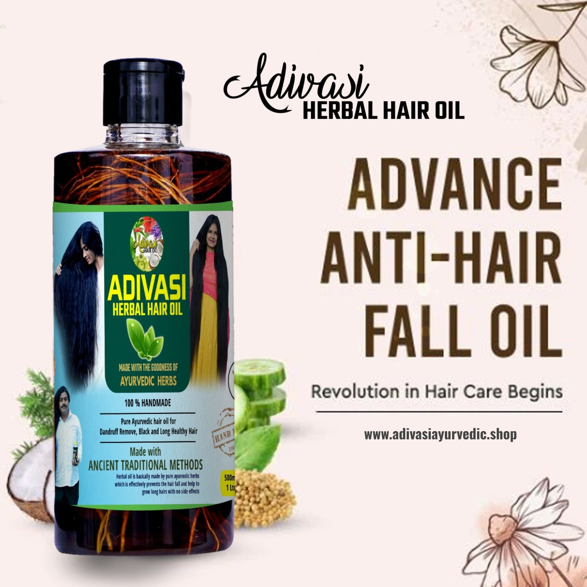 Original Adivasi Herbal Hair Oil - With Miracle Results & Pure Organic - Adivasi Original Hair Oil