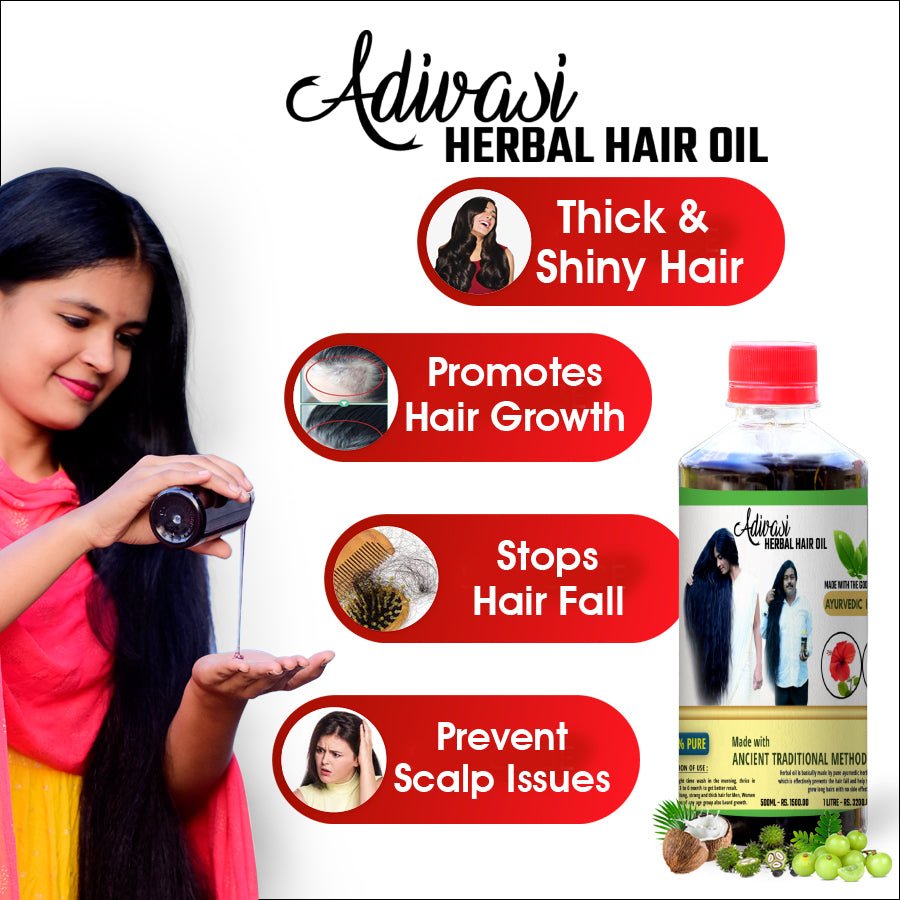 Original Adivasi Herbal Hair Oil - With Miracle Results & Pure Organic - Adivasi Original Hair Oil